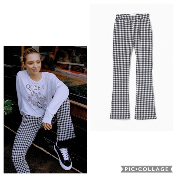 gingham flare pants